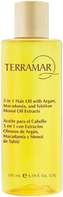 Terramar ACEITE PARA CABELLO 3 EN 1 con extractos oleosos de Argán, Macadamia y Monoí de Tahiti (OLEO) Terramar 195 ml
