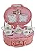 Delton Product Porcelain Tea Set in Basket Lavender and Roses