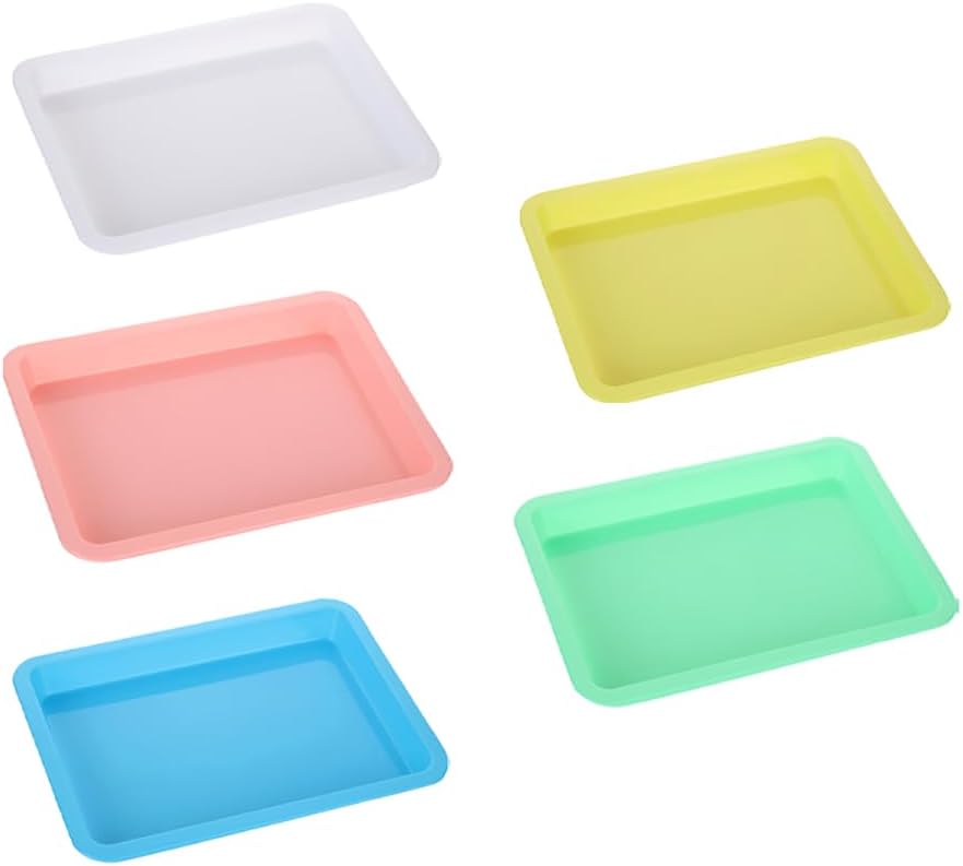 5 Pcs Cat Open Top Litter Boxes Small Kitten Litter Boxes Large Rabbit Litter Pans Cat Litter Box Trays Plastic Art Trays Bunny Toilets