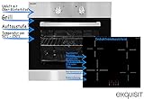 [page_title]-exquisit Herdset Induktion | Autarkes Herdset | Rahmenloses Induktionskochfeld | Boosterfunktion, Touch Control, Timer, Topferkennung & Abschaltautomatik | Backofen mit Umluft & Grill