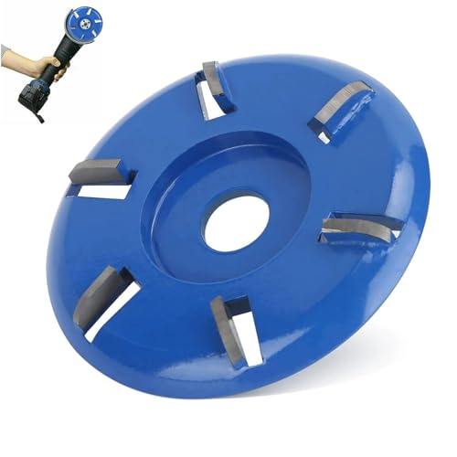Wood Carving Disc, 6 Teeth Stump Grinder, Tungsten Steel Angle Grinder Stump Grinder Teeth, Arc Blade and Flat Blade Optional (9cm Diameter 1.6cm Thickness 1.5cm Tooth Length)