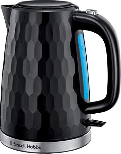 Russell Hobbs 26053 Cordless Electric Kettle - Contemporary Honeycomb Design with Fast Boil and Boil Dry Protection, 1.7 Litre, 3000 W, Grey