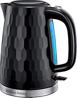 Russell Hobbs 26053 Cordless Electric Kettle - Contemporary Honeycomb Design with Fast Boil and Boil Dry Protection, 1.7 Litre, 3000 W, Grey