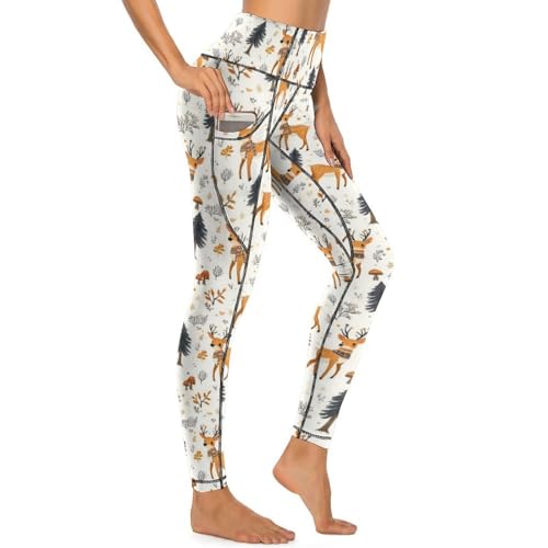 Legging cerf de forêt pour femme le pantalon de yoga des matins zen