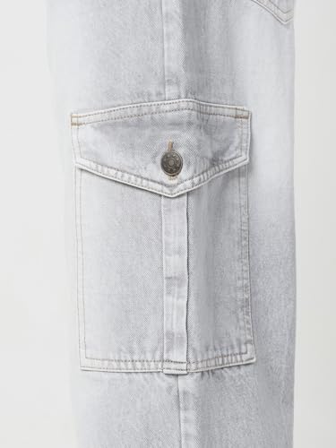 Image of Neostreak Men's Loose Baggy Fit Washed Cargo Jeans with 6 Pockets Non-Stretchable