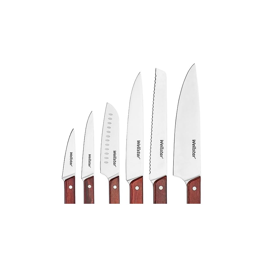 Chef Knives Set, 6-Piece Kitchen Knife Set, Sharp Professional Cooking Knives with High-Carbon-Stainless-Steel Blades