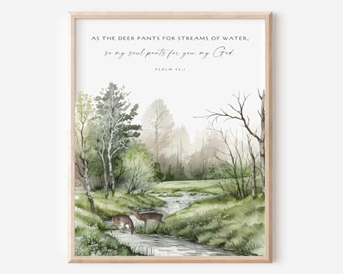 Psalm 42:1 As The Deer Pants Christian Wall Art, Bible Verse Wall Art, Modern Christian Art, Farmhouse Decor, Art, Prints