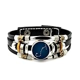 Pulsera Ajustable De Cuero Trenzado En Capas Con Textura De Metal De Escorpio Y Topología De Estrella Microscópica, Brazalete Étnico Punk Hecho A Mano, Accesorio De Amistad, Regalo De Cumpleaños Y