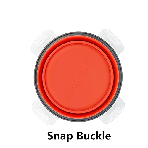 Ccyanzi 3Piece Round Collapsible Bowl With Lids, Silicone Food Storage Containers, Microwave & Freezer Safe, Space Saving For Kitchen Cabinet And Camping Backpack,(Red Gray) #TOP6