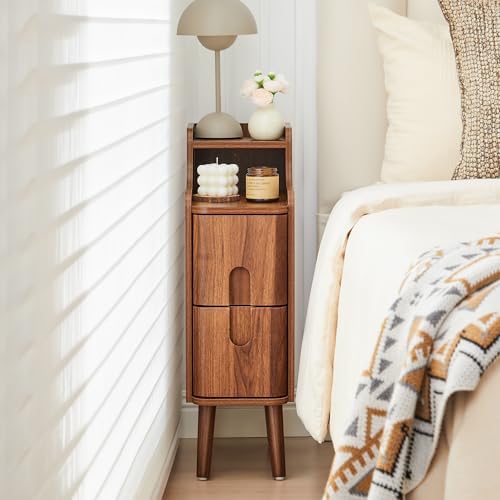 Walnut Mid Century Modern Nightstand