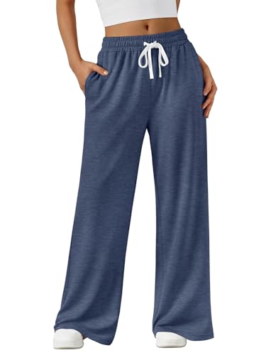 AUTOMET Women's Wide Leg Casual Sweatpants with Pockets