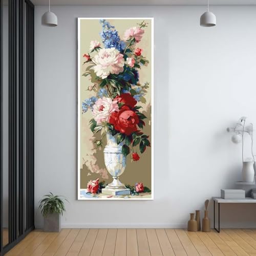 Diamond painting fleurs 60x150cm avec kit complet square strass pour adulte modèle A64