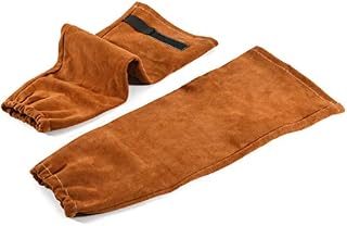 QeeLink Leather Welding Sleeves with Non-Stick Liner, Heat & Flame Resistant Arm Protection Gardening Sleeves, Cowhide Leather Work Sleeves for Men&Women, 1 Pair, 22cm × 47cm