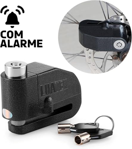Trava Cadeado De Freio Disco Com Alarme Sonoro Anti Furto Para Moto Bike, Corpo em Aço Resistente e
