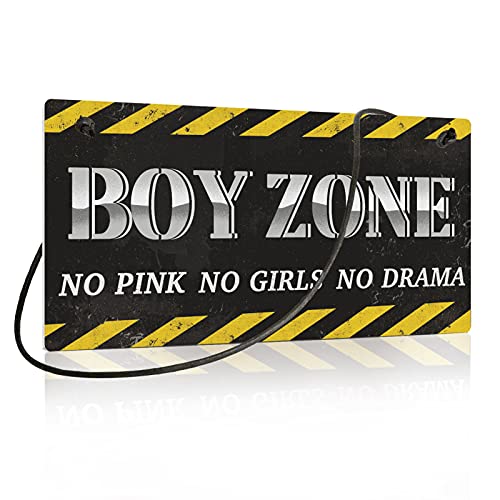 Putuo Decor Little Man Cave Sign, Boys Room Wall Decor For Kids, Toddler Boys, Baby, 10X5 Inches Pvc Hanging Plaque Gift (Boys Zone No Pink No Girls No Drama) #TOP15