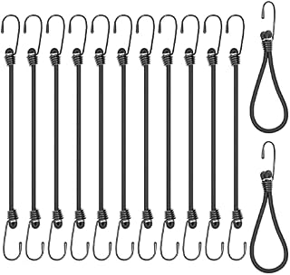 JYSDCXC liny bungee z haczykami 30cm-zestaw 12 pasków bungee Heavy Duty elastyczny ekspander do akcesoriów do namiotu/plandeki zabezpieczanie ładunku