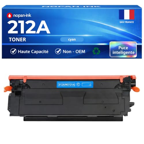 Toner W2121A 212A Cyan résout les impressions pâles sur HP LaserJet Enterprise M554dn M555