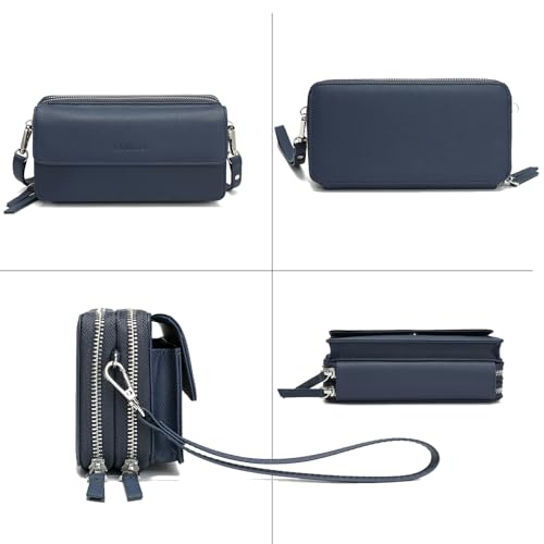 Image of Lanyani RFID Crossbody Wallet Wristlet Purse with Phone Pocket For Women Vegan Leather