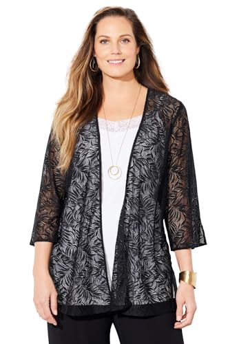 Catherines Women's Plus Size Anywear Lace Cardigan