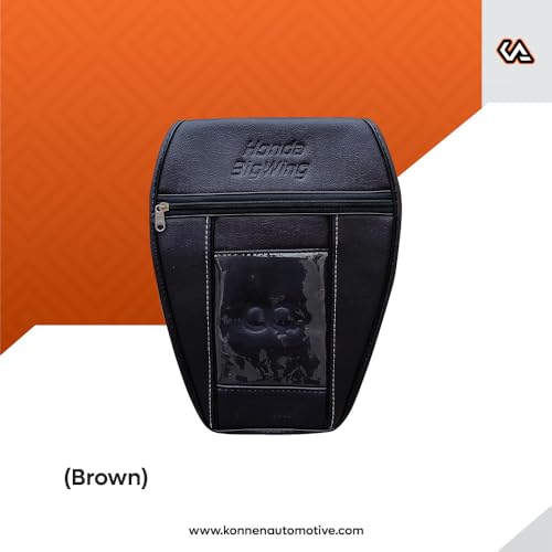 Image of Tank Cover | Tank Bag | Tank Pouch with Water Proof Cover Compatible with Honda H'ness CB350 | CB350 | RS CB350 (Brown) (Pack of 1)