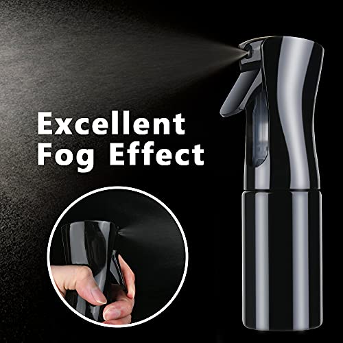URAQT Lege Spray Fles, Continue Spray Flessen 200ml voor Salon Kappers, Professional Hairdressing Plastic Ultra Fine Mist Spray Bottle, Multifunctionele Spuitfles voor Haar, Planten, Poetsen, Oliesproeier, Voor Tuin Reiniging Kappers Schoonheid, Zwart/Black - Image 3