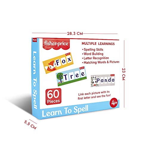 Image of Fisher-Price Learn to Spell Puzzles - 60 Pieces, 3-4-5 Letter Spelling for Kids Age 4 Years & Above - Learning and Development - Fun & Learn With Colorful Puzzles