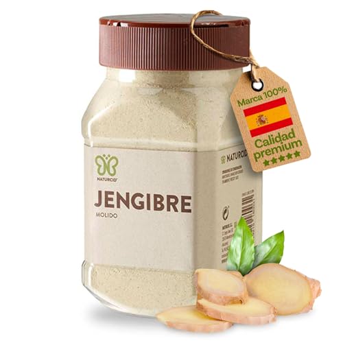 Jengibre Molido 130g. Naturcid - 100% Natural - Sin GMO - Sin Irradiar - Sabor y Aroma Intenso y de Calidad - Ideal para Cocina y Repostería