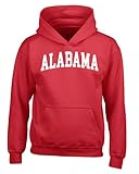 State of Alabama College Style White Fashion Youth Hooded Sweatshirt, Red, Medium