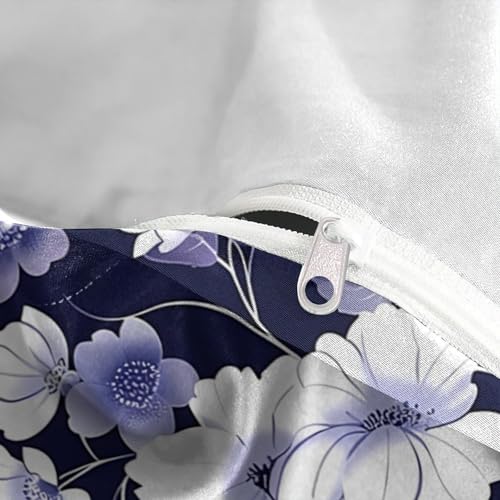 Housse de couette effet microfibre résistante parure de lit florale 140x200 - 8