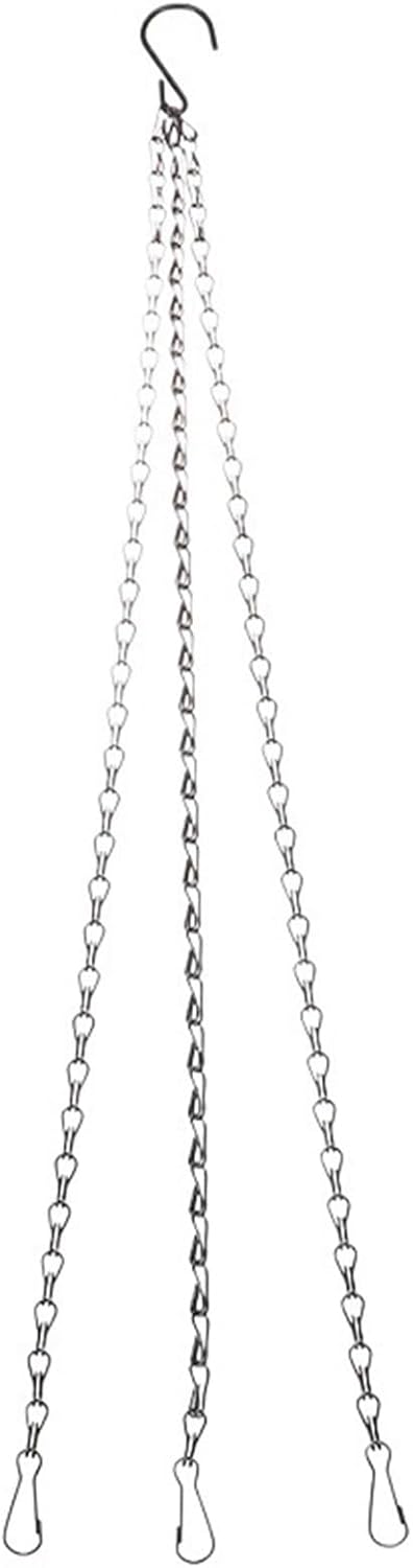 3 Pcs 40/50cm Imitation Rattan Hanging Basket Flower Pot Chain with Hooks Chains Plants Plant Grow Basin Home Garden Decor for Planters(Black-50cm)