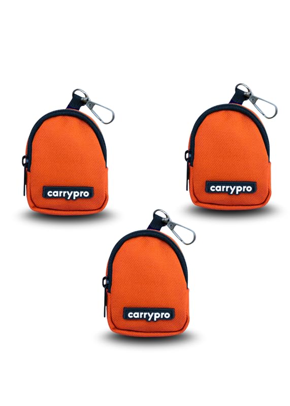 Image of CarryPro PRO Coin Pouch with Zipper for Multipurpose Usage for Adults and Kids, Medium Size, Pack of 3 (Hot Orange)