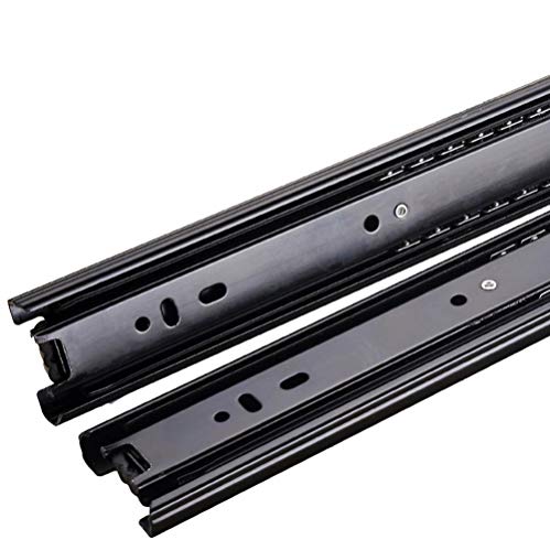 Btibpse 14 Inch Drawer Slides Ball Bearing Full Extension Guide Rail Black Pair