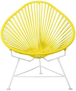 Innit Designs Baby Acapulco Chair, Yellow Weave on White Frame