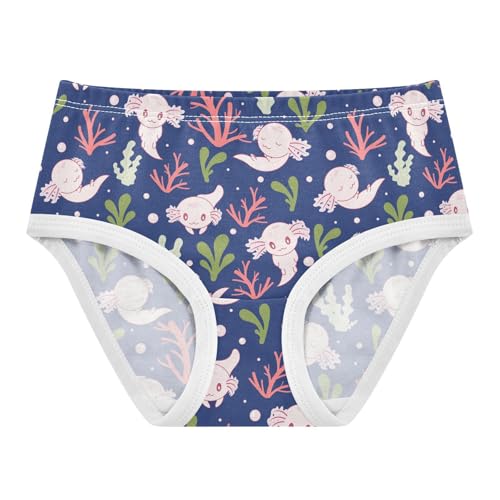 Little Girl Underwear Toddler Panties Kids Undies Cute Axolotl Salamander Soft Cotton Briefs 2T-8Y