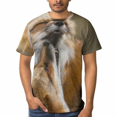 T-shirt renard homme col rond fini les hauts sans style