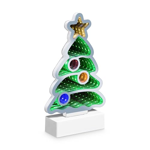 Idena 30549 - LED Infinity Mirror Weihnachtsbaum, ca. 27 x 8 x 40 cm,...