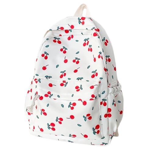 Cherry Large Capacity Aesthetic Backpack Cute Kawaii Japanese Y2k Backpack Cottagecore Laptop Bag with Cute Accessories