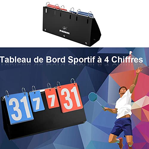 Redxiao Sports Scoreboard, Multi Portable 4-Digital Table Flipper Flip Up To 99" For Basketball Table Tennis Volleyball Scoreboard Set #TOP3
