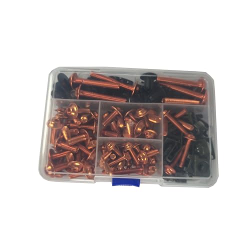 Image of 210 PCS Motorcycle Fairing Bolt Kit Screws Aluminum Fasteners Washers Nuts Screws Clips for Yamaha Kawasaki BMW Suzuki Honda Dirt Bike Sportbike Chopper Cafe Racer ATV Scooter(Orange)