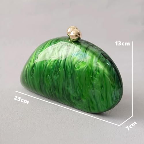 Image of Acrylic Shell Shaped Bag Luxury Marble Clutch Evening Purses for Women Glitter Handbag for Wedding Cocktail Party Prom