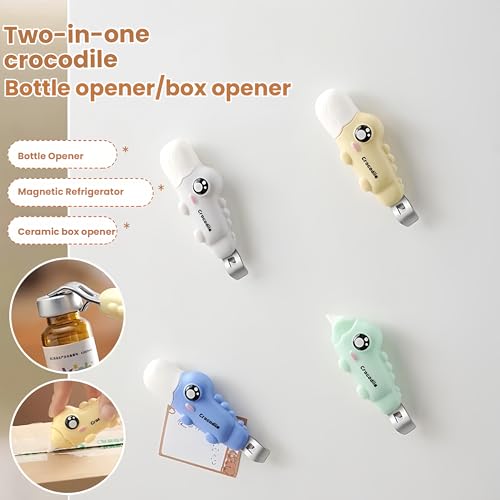 Image of 2-in-1 Ceramic Box Cutter & Bottle Opener, Mini, Cute, Box Opener, Built-In Magnetic, Small Box Cutter, safety Package Opener with Protective Cover for Packages, Letters, Office, Home