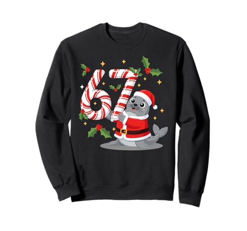Funny 67 Meme Seal Christmas PJm Men Women Family Matching Sweatshirt