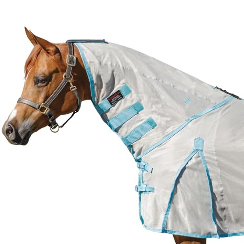 Schneiders Cooling Soft Interlock Mesh II Fly Neck Cover for Horses | Best Cooling Fabric | 80% UV Protection | Innovative SilverTek Technology | Color Silver | Size Large