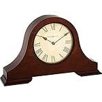 Howard Miller Humphrey Mantel Clock, Roman Numerals Analog Dial with Quartz Movement Triangular Burl Overlays, Hampton Finish Aged Vintage Design for Home Decor, Bedroom & Living Room - Image 2