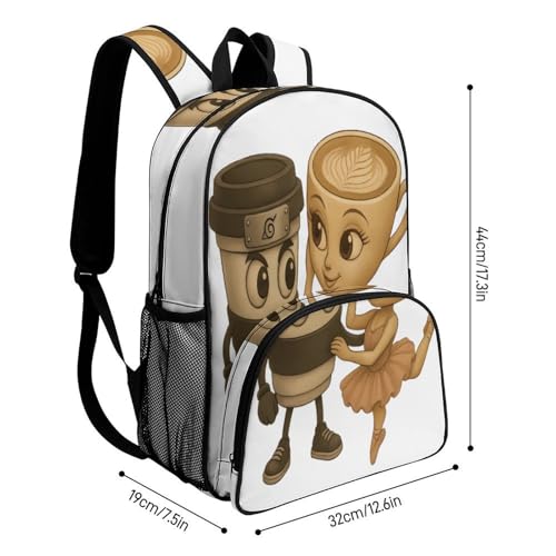 Capuccino-Assassino Merch Large Travel Backpack Italian-Brainrot Meme Waterproof Lightweight Daypack White 44x32x19cm2