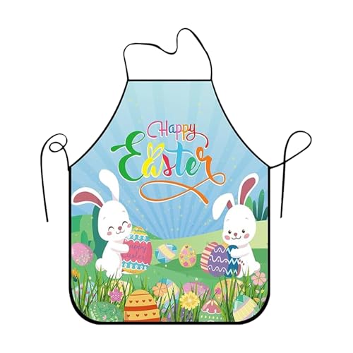 Genérico Cute Aprons,Adjustable Cooking Smock | Bunny Egg Floral Prsints Ladies Apron - for Gardening Baksing Painting Barbacoa Cleaning Artist Farms, estilo 1, Se référer au descriptif