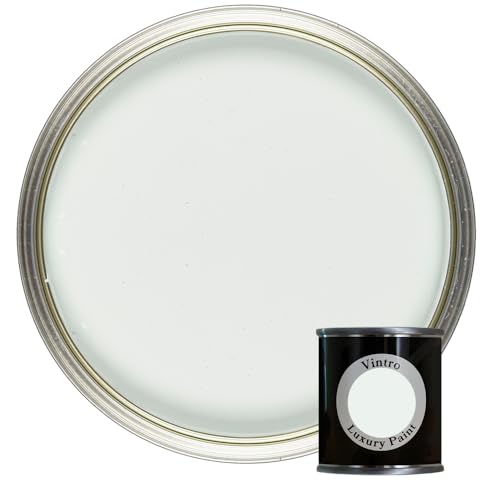 Vintro Paint | Luxury Matt Emulsion | Smooth Chalky Finish | Multi Surface Paint | for Walls, Ceilings, Wood and Metal | 125ml (White/Hint of Green - Honeydew)