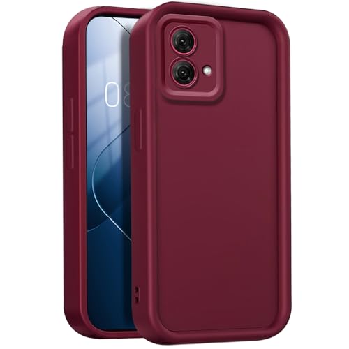 GOGME Cover per Motorola Moto G84 5G, Custodia Protettiva Completa in Silicone TPU Morbido, Cover Antipolvere Antiurto - Vino Rosso