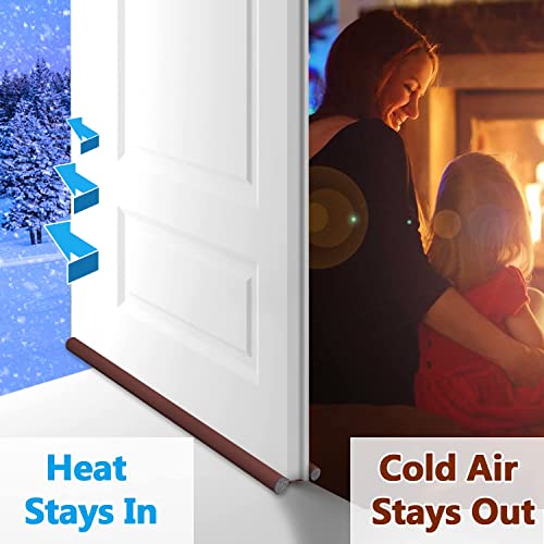 Aokon Door Draft Stopper 36 Inch Under Door Draft Noise Blocker Black Gap Stoppers Entry Door Draft Guard For Bottom Of Doors Adjustable Twin Door Draft - Brown #TOP3