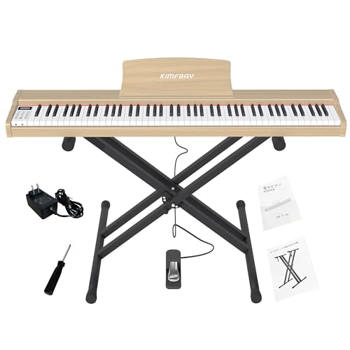 Amazon | KIMFBAY 電子ピアノ 88鍵盤 スタンドセット ポータブルピアノ